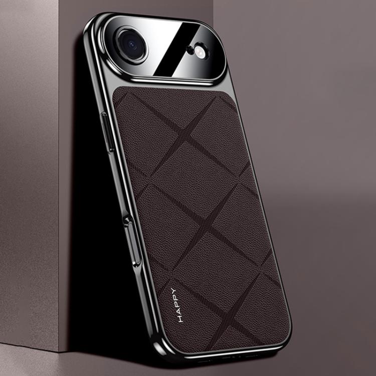 For iPhone Air Plain Leather PC Phone Case(Brown)