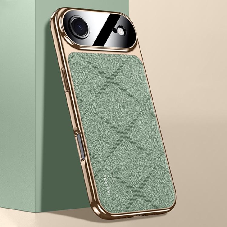For iPhone Air Plain Leather PC Phone Case(Green)