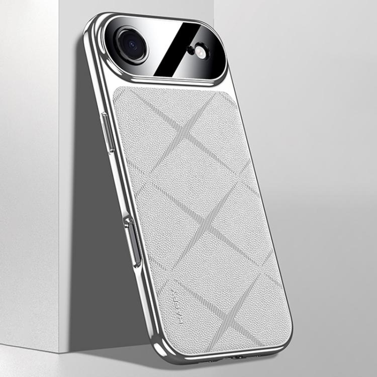 For iPhone Air Plain Leather PC Phone Case(White)