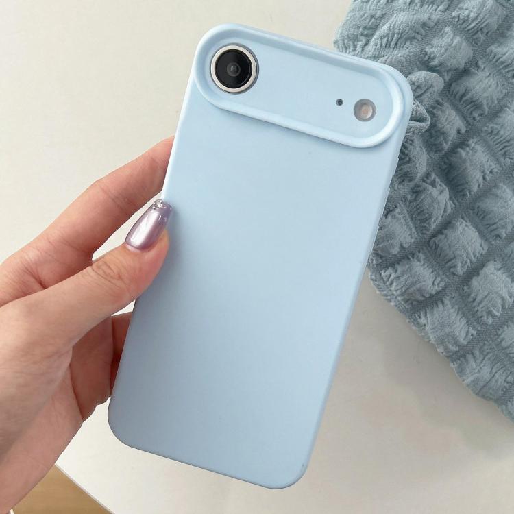 For iPhone Air Precision Hole Camera Frame Solid Color Phone Case(Blue)