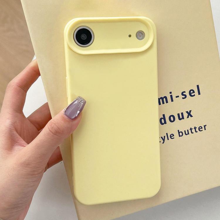 For iPhone Air Precision Hole Camera Frame Solid Color Phone Case(Yellow)