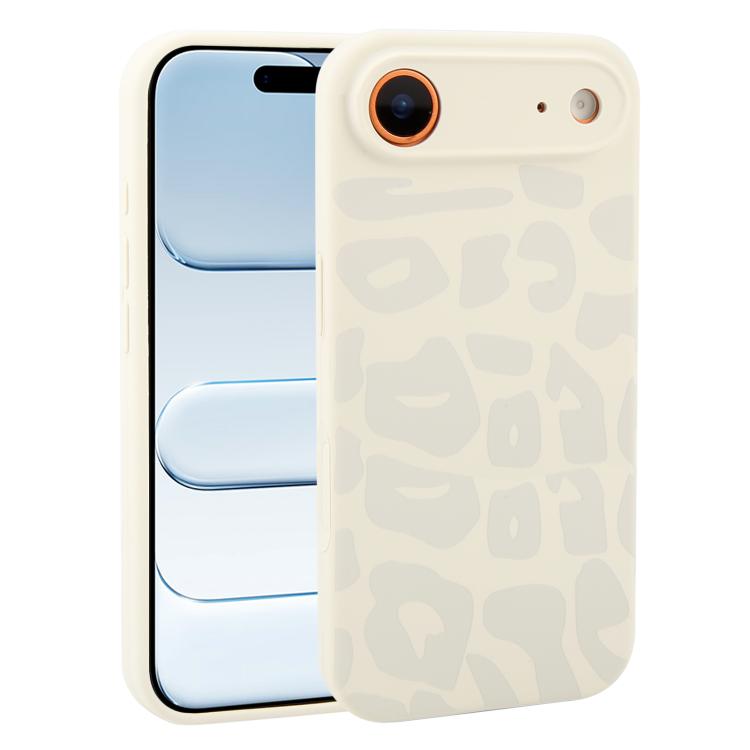 For iPhone Air Precision Hole Leopard Print Liquid Silicone Phone Case(Grey)