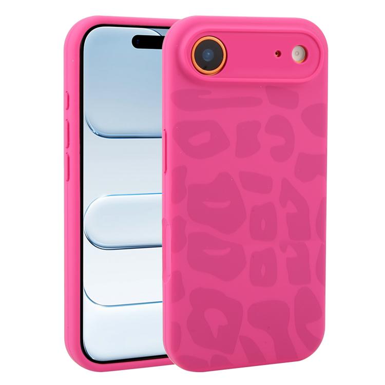 For iPhone Air Precision Hole Leopard Print Liquid Silicone Phone Case(Magenta Dragon Fruit)