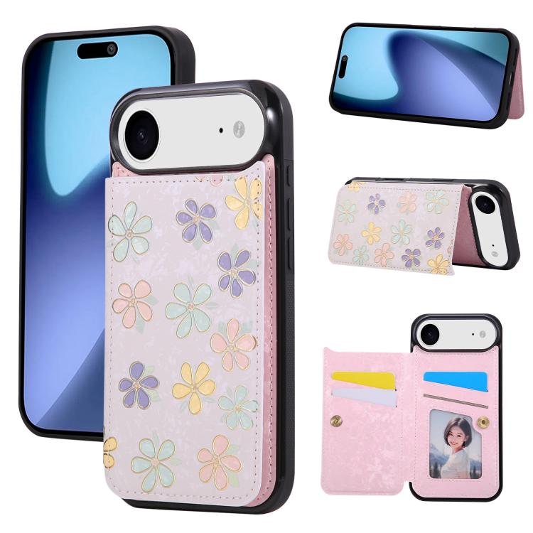 For iPhone Air Printed Double Buckle RFID Anti-theft Phone Case(Blossoming Flowers)