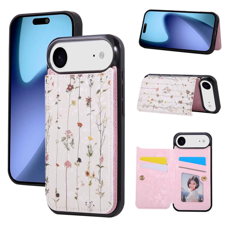 For iPhone Air Printed Double Buckle RFID Anti-theft Phone Case(Dried Flower World)