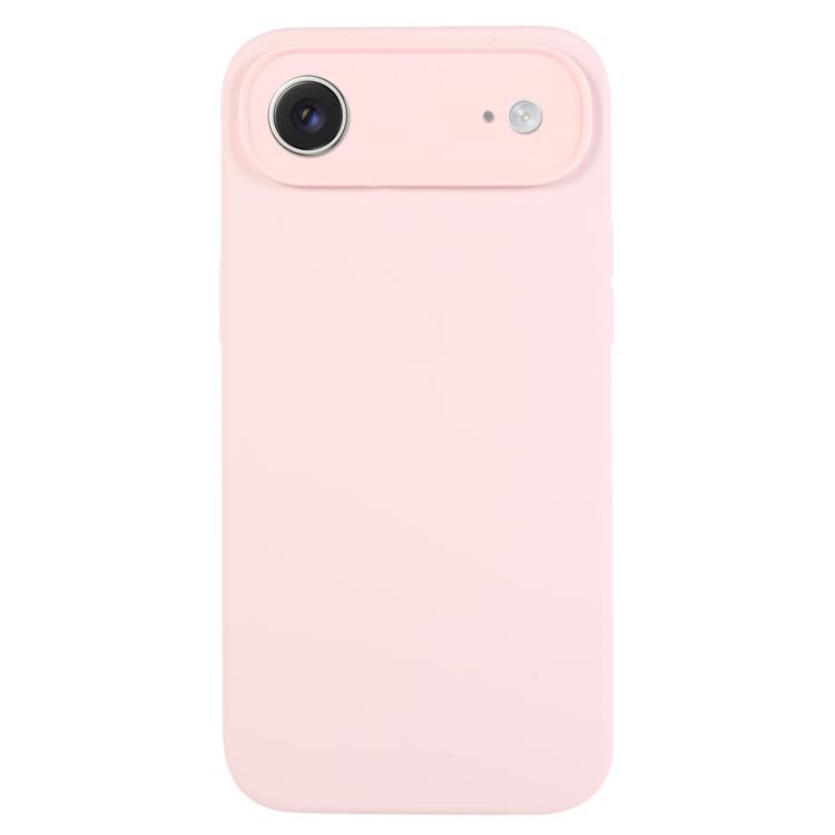 For iPhone Air Pure Color Liquid Silicone Fine Pore Phone Case(Grey Pink)