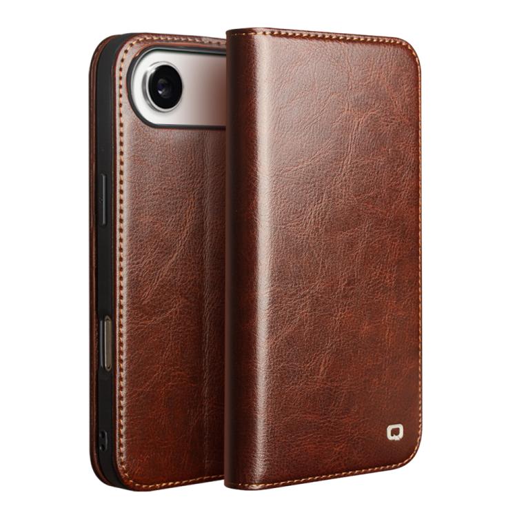 For iPhone Air QIALINO Classic Genuine Leather Phone Case(Brown)