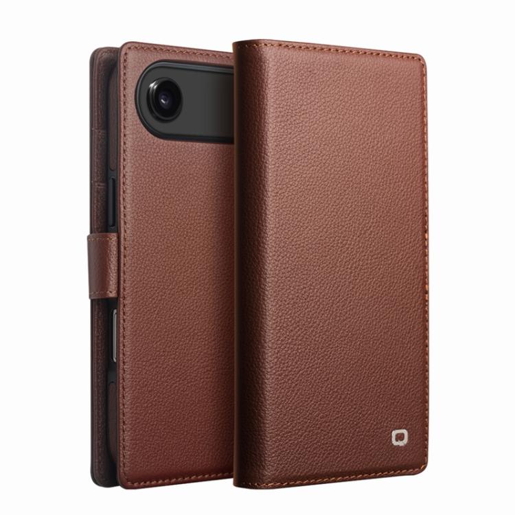 For iPhone Air QIALINO Classics 3rd Genuine Leather Phone Case(Brown)