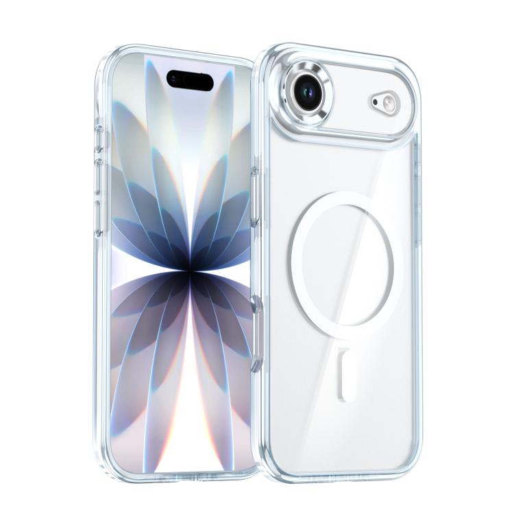 For iPhone Air Qicai Two-color Transparent Magnetic Phone Case(White)