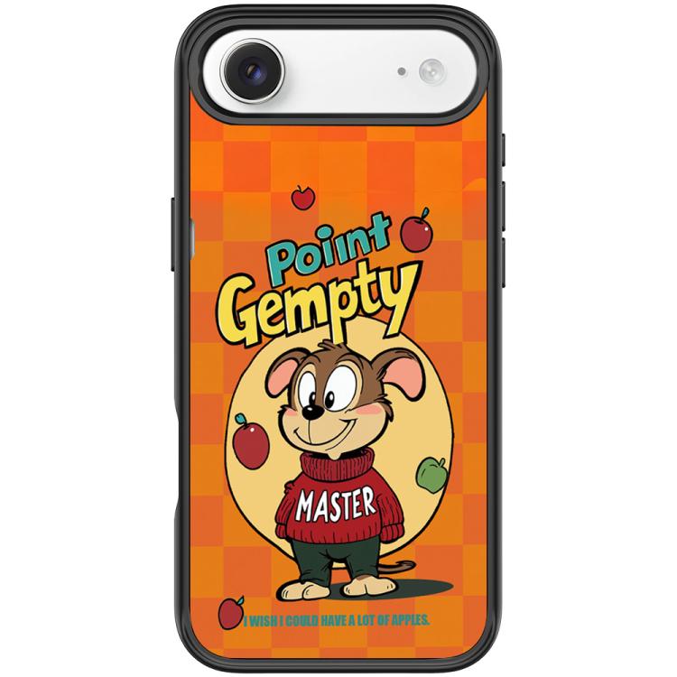 For iPhone Air Red Green Apple Dog Pattern Magnetic Phone Case(Black)