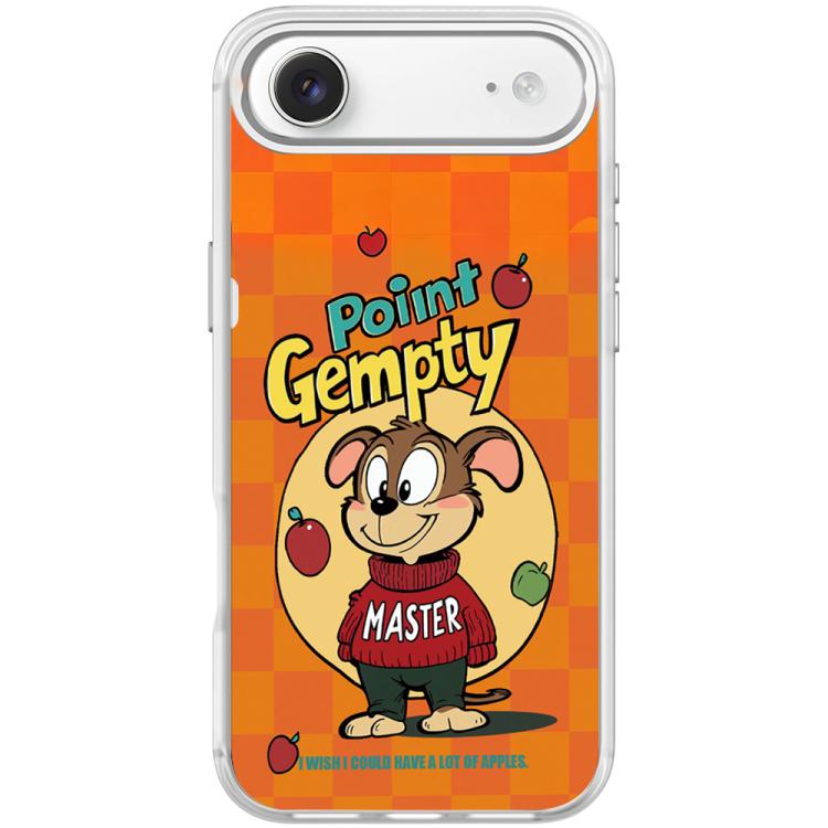 For iPhone Air Red Green Apple Dog Pattern Magnetic Phone Case(Transparent White)