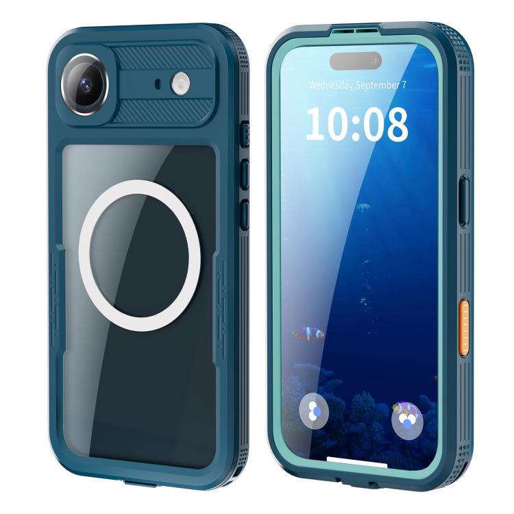 For iPhone Air RedPepper IP68 Waterproof Triple-proof MagSafe Phone Case(Cyan + Lake Blue)