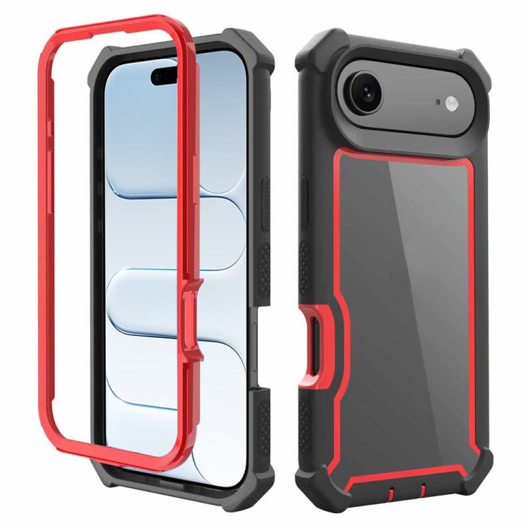 For iPhone Air Reinforced Corner Design TPU + PC Shockproof Phone Case(Black Red)