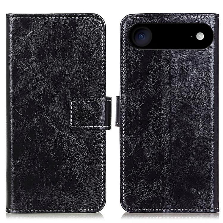 For iPhone Air Retro Crazy Horse Texture Horizontal Flip Leather Phone Case(Black)