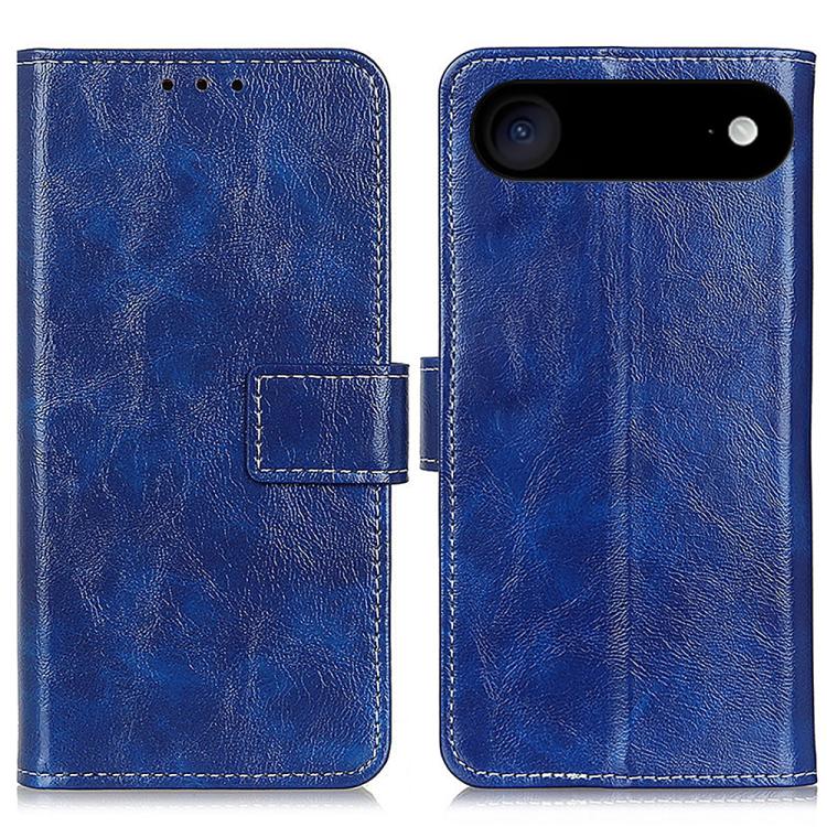 For iPhone Air Retro Crazy Horse Texture Horizontal Flip Leather Phone Case(Blue)