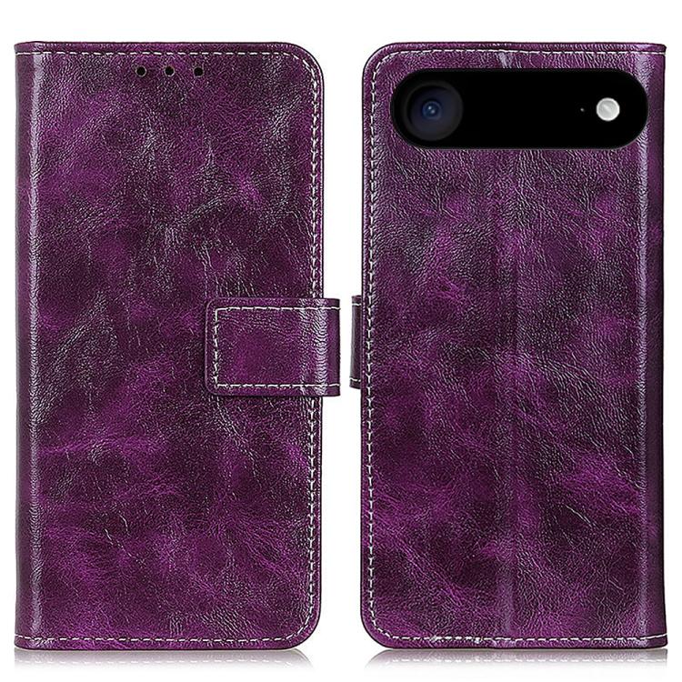 For iPhone Air Retro Crazy Horse Texture Horizontal Flip Leather Phone Case(Purple)