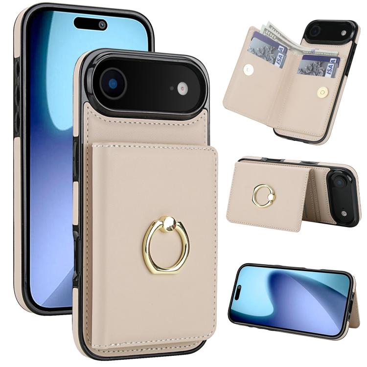 For iPhone Air RFID Anti-theft Card Ring Holder Phone Case(White)