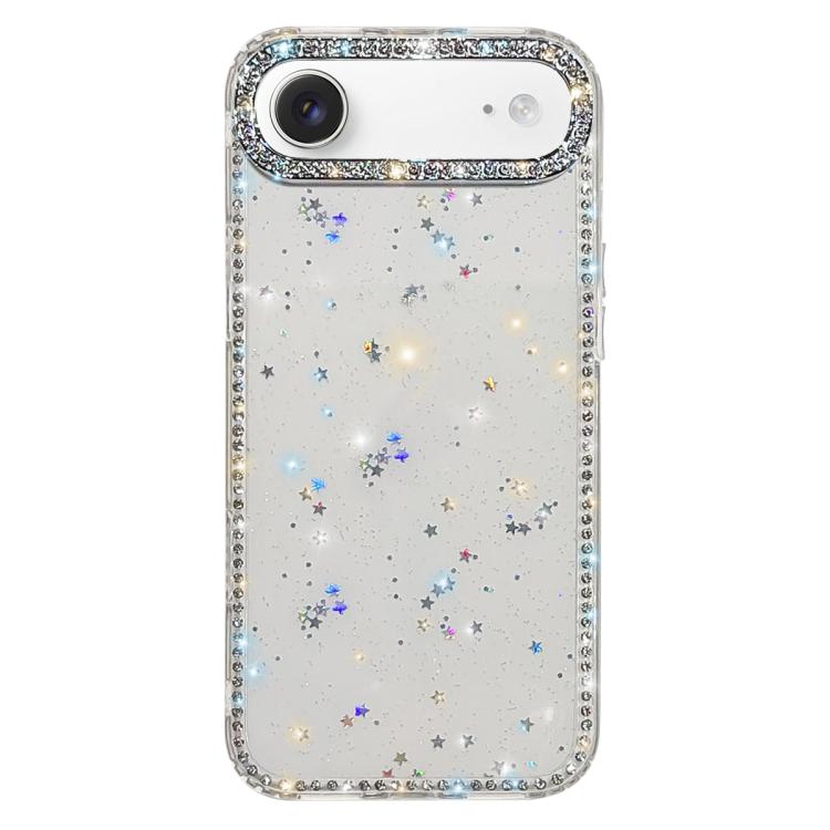 For iPhone Air Rhinestone Dual-side IMD PC Hybrid TPU Phone Case(Glitter Stars)