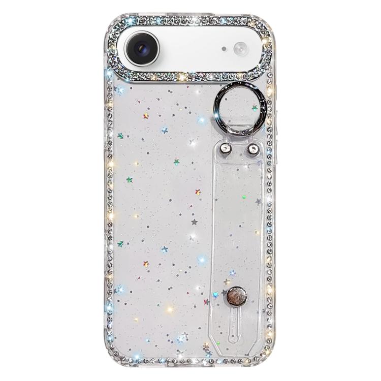 For iPhone Air Rhinestone Glitter Wristband Holder Phone Case(Glitter Stars)