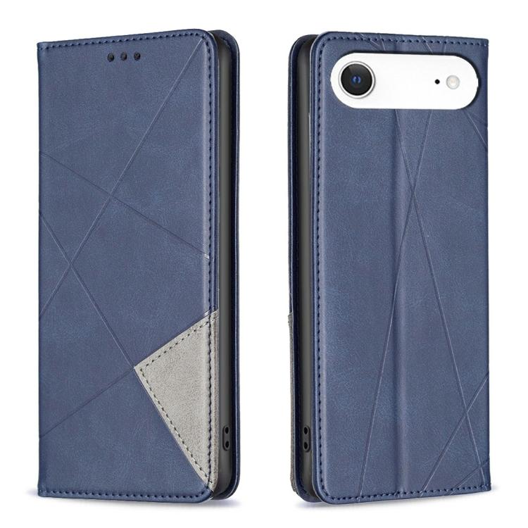 For iPhone Air Rhombus Texture Magnetic Leather Phone Case(Blue)