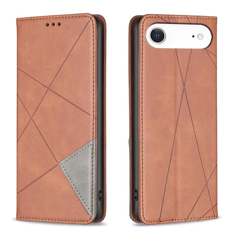 For iPhone Air Rhombus Texture Magnetic Leather Phone Case(Brown)