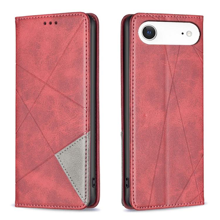 For iPhone Air Rhombus Texture Magnetic Leather Phone Case(Red)