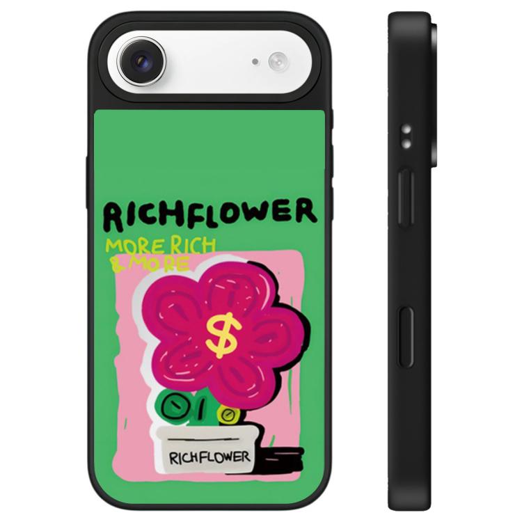 For iPhone Air Rich Flower Series Pattern Camera Control Button Mirror Phone Case(Flowerpot)