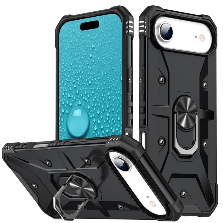 For iPhone Air Ring Holder Phone Case(Black)