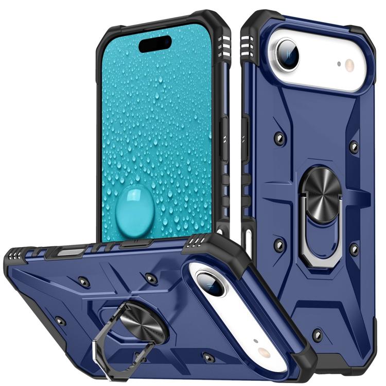 For iPhone Air Ring Holder Phone Case(Blue)