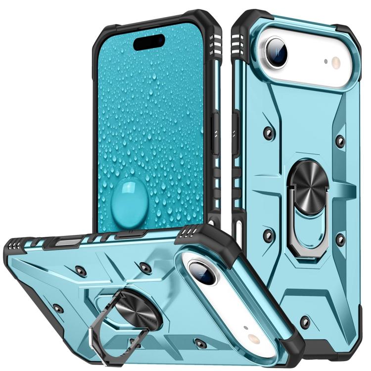 For iPhone Air Ring Holder Phone Case(Light Blue)