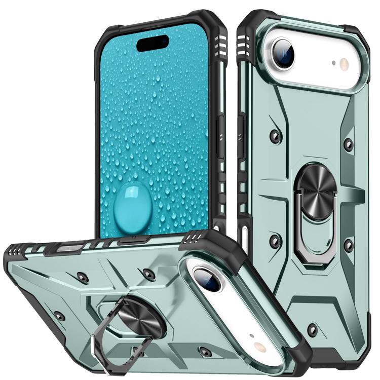 For iPhone Air Ring Holder Phone Case(Midnight Green)