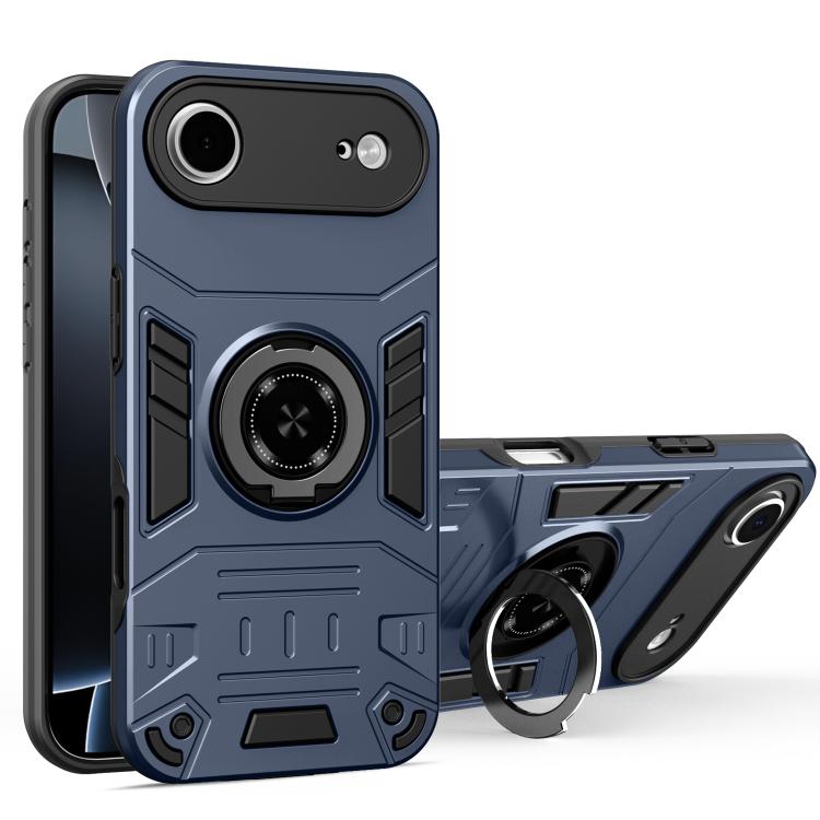 For iPhone Air Rotating Holder TPU Hybrid PC Phone Case(Royal Blue)