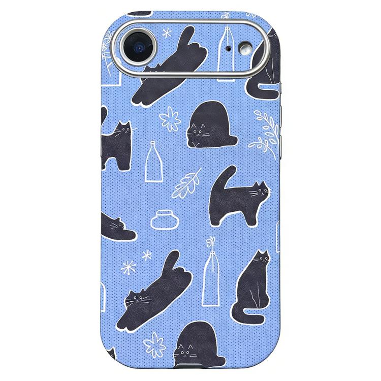 For iPhone Air Rounded Edge Large Window Silicone Phone Case(Black Cat)