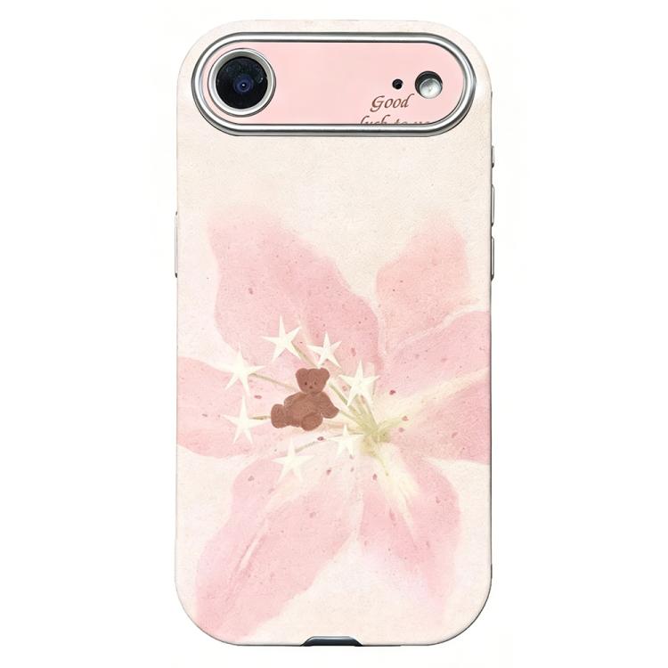 For iPhone Air Rounded Edge Large Window Silicone Phone Case(Flower Bear)