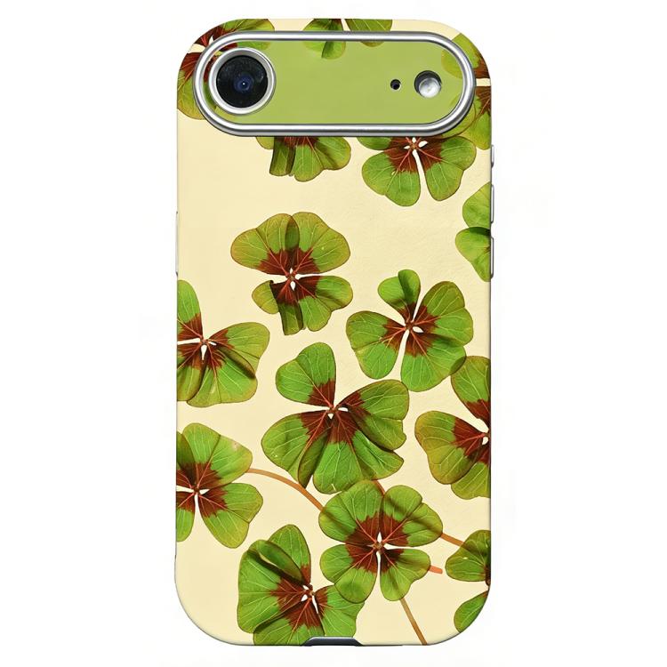 For iPhone Air Rounded Edge Large Window Silicone Phone Case(Four-leaf Clover)
