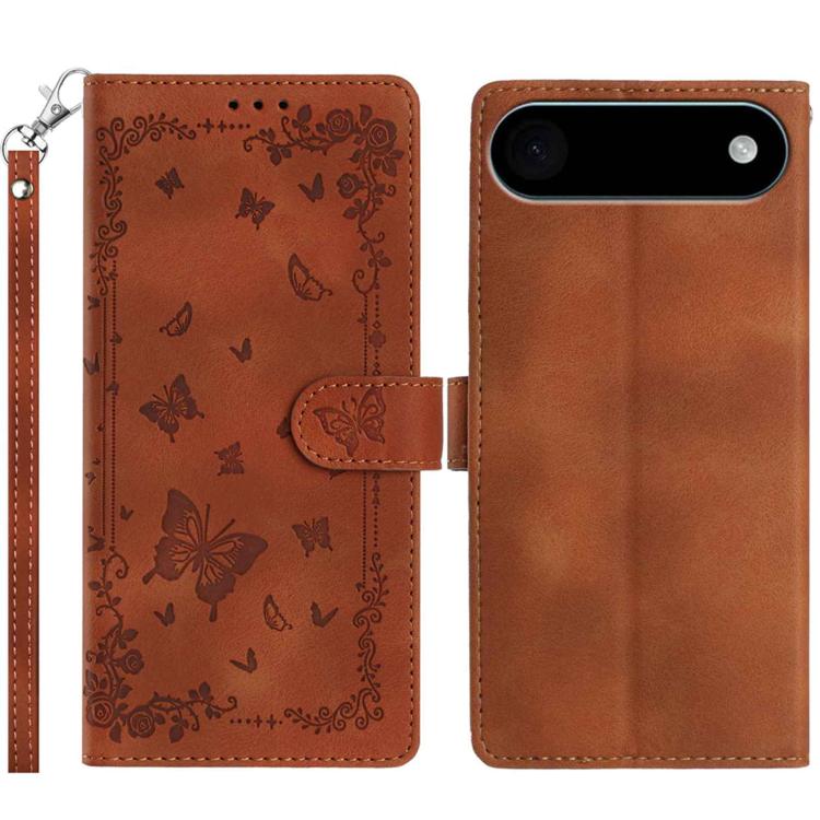 For iPhone Air Secret Garden Butterfly Pattern Leather Phone Case(Brown)