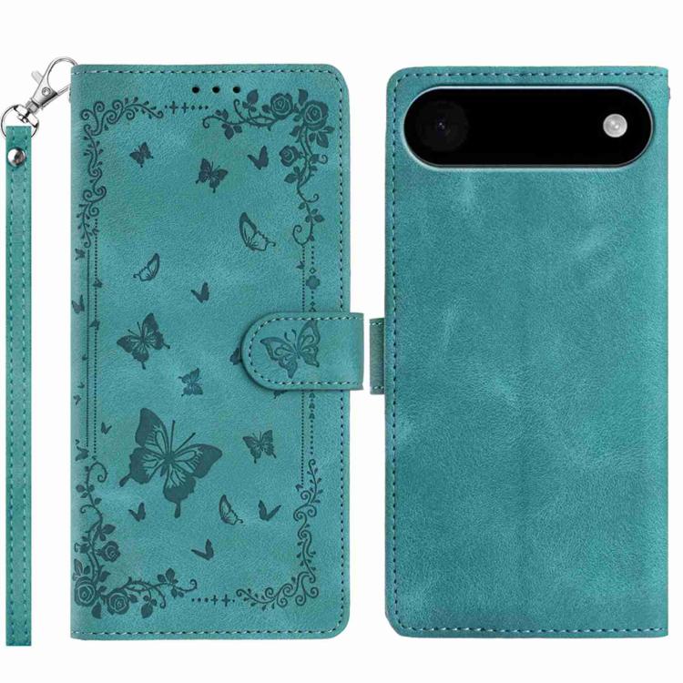 For iPhone Air Secret Garden Butterfly Pattern Leather Phone Case(Green)