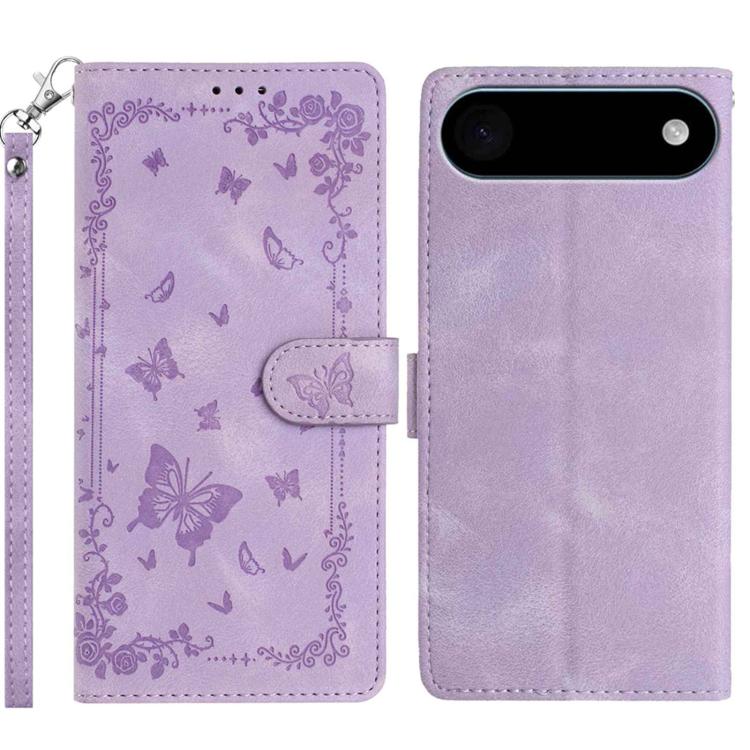 For iPhone Air Secret Garden Butterfly Pattern Leather Phone Case(Purple)