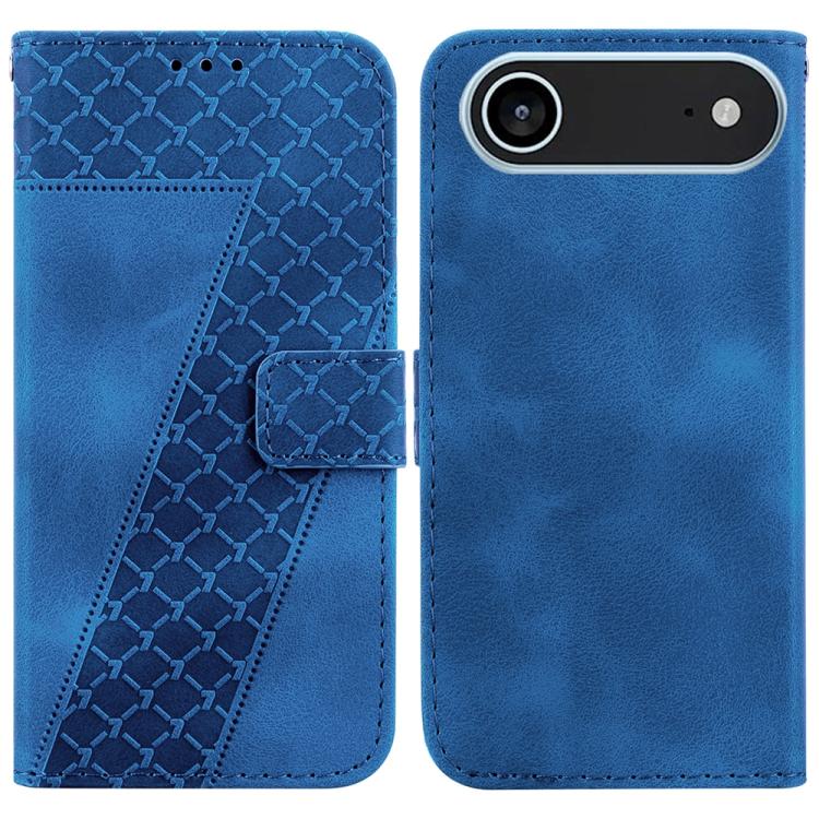 For iPhone Air Seven-shaped Embossed Leather Phone Case(Blue)