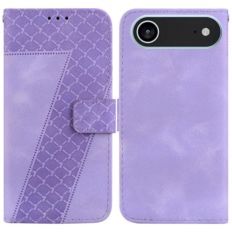 For iPhone Air Seven-shaped Embossed Leather Phone Case(Purple)