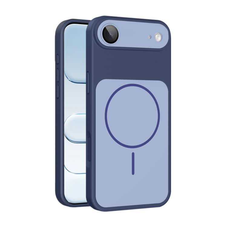 For iPhone Air Shield Contrast Color Magnetic Phone Case with Lens Protector(Blue)