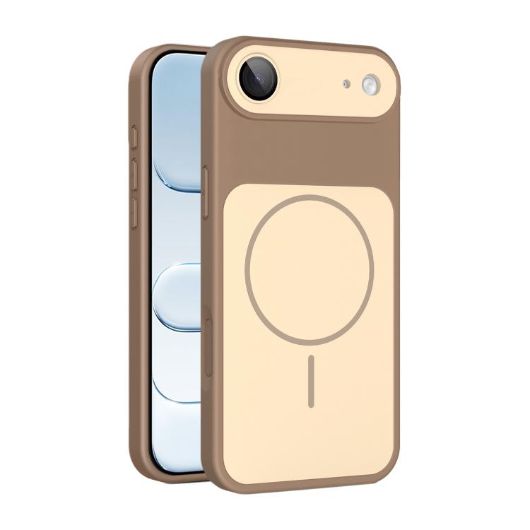 For iPhone Air Shield Contrast Color Magnetic Phone Case with Lens Protector(Gold)