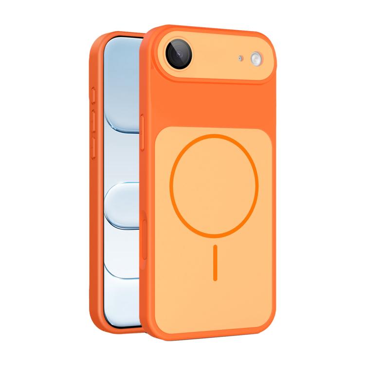 For iPhone Air Shield Contrast Color Magnetic Phone Case with Lens Protector(Orange)