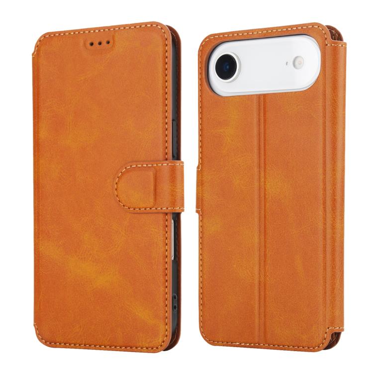 For iPhone Air Shockproof PU + TPU Leather Phone Case(Light Brown)