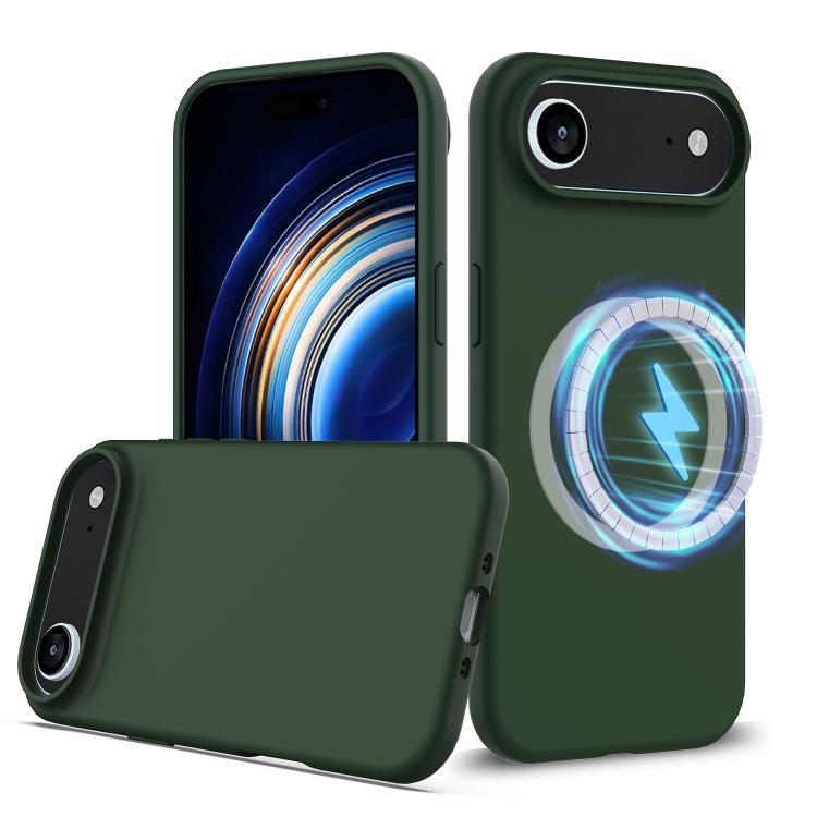For iPhone Air Shockproof Silicone Magsafe Phone Case(Dark Green)