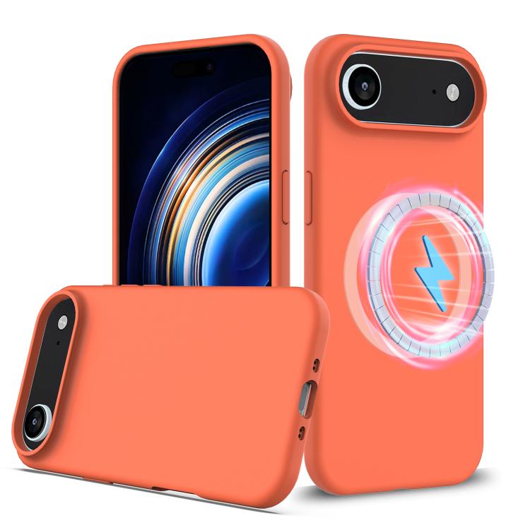 For iPhone Air Shockproof Silicone Magsafe Phone Case(Gold Orange)