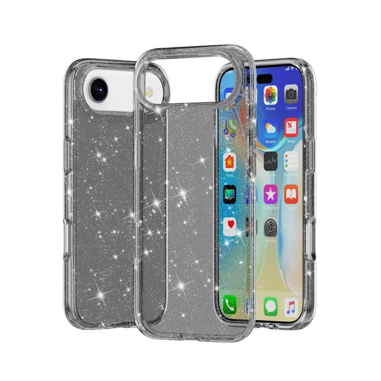 For iPhone Air Shockproof Terminator Glitter Powder Phone Case(Black)
