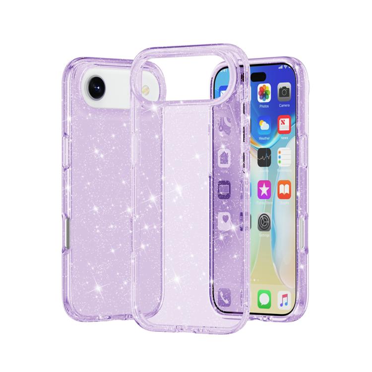 For iPhone Air Shockproof Terminator Glitter Powder Phone Case(Purple)