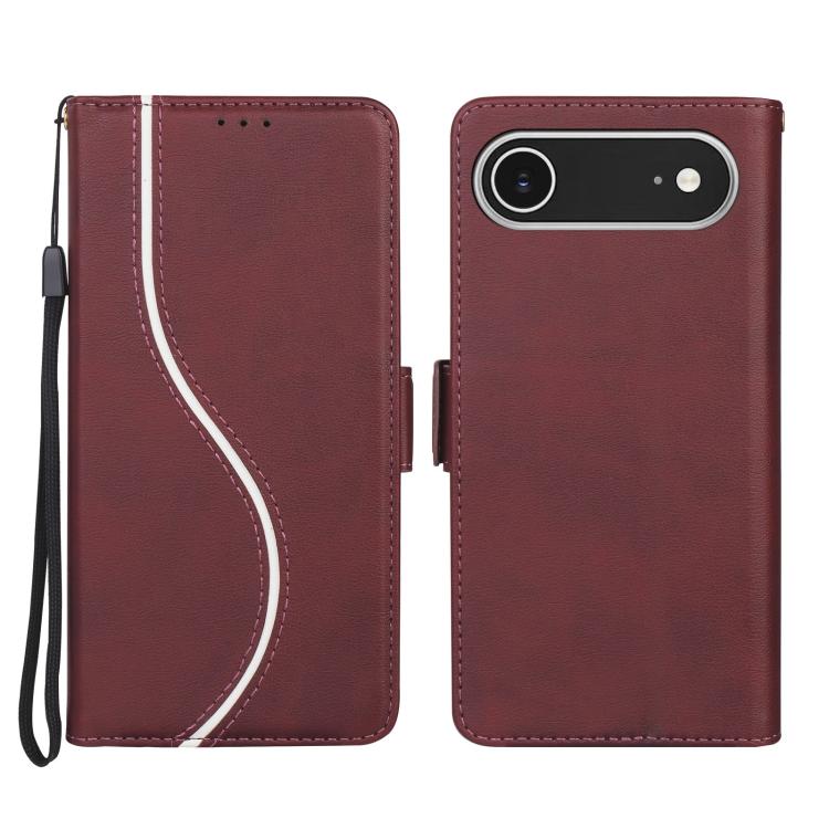 For iPhone Air Side Buckle S Curve Leather Phone Case(Red)