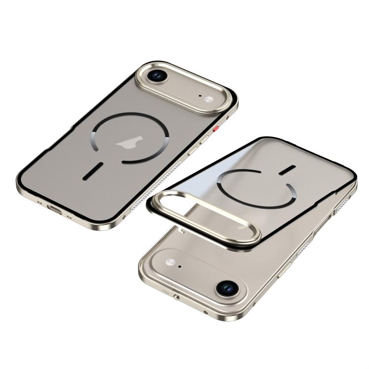 For iPhone Air Single-sided Snap Buckle Metal Frame Frosted MagSafe Phone Case(Titanium)